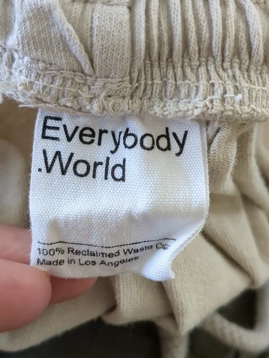 15" Across The Waist Everybody.World Cotton Drawstring Pull-On Wide Leg Pants - Picture 8 of 9